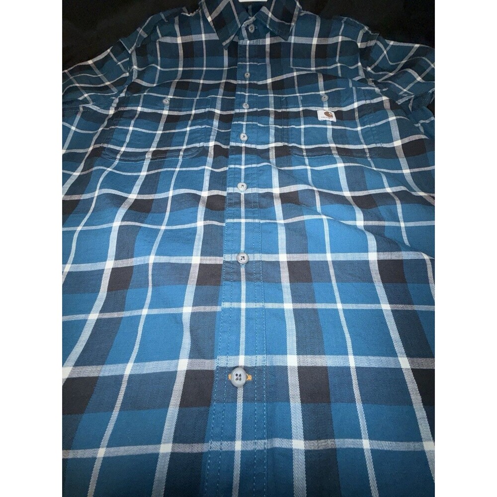 Carhartt Rugged Flex Men’s Medium Relaxed Fit Plaid Short Sleeve Shirt TW5701